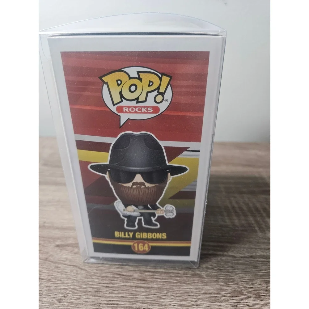 Funko Pop Rocks ZZ Top Billy Gibbons 164 Flocked Vinyl Figure with Protector